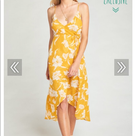 ShowMeYourMumu MEGHAN WRAP DRESS ~ BLOOM GOLD - Picture 1 of 8